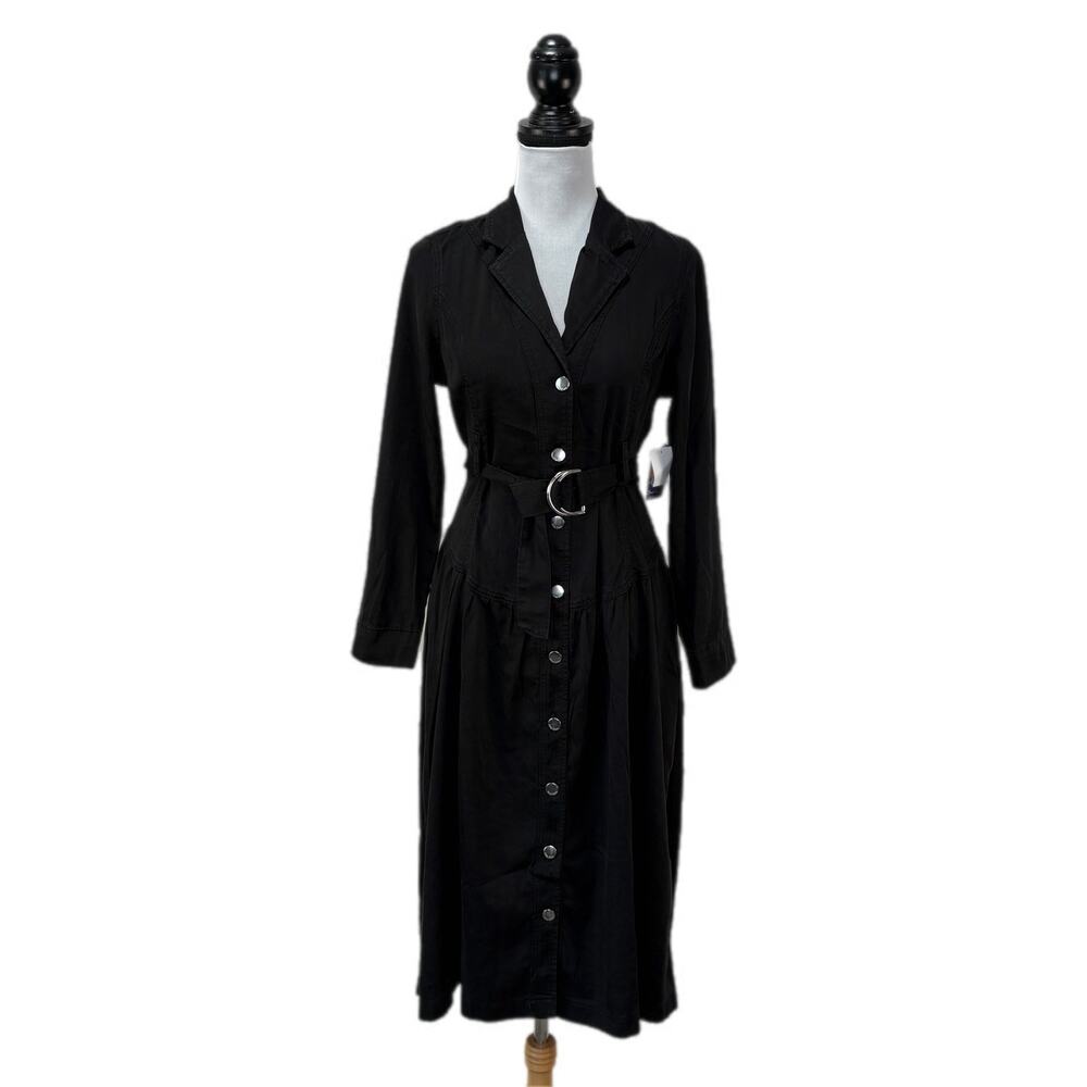Indigo Poppy Black Western Vibes Long Sleeve Shirt Dress - Women's Size M